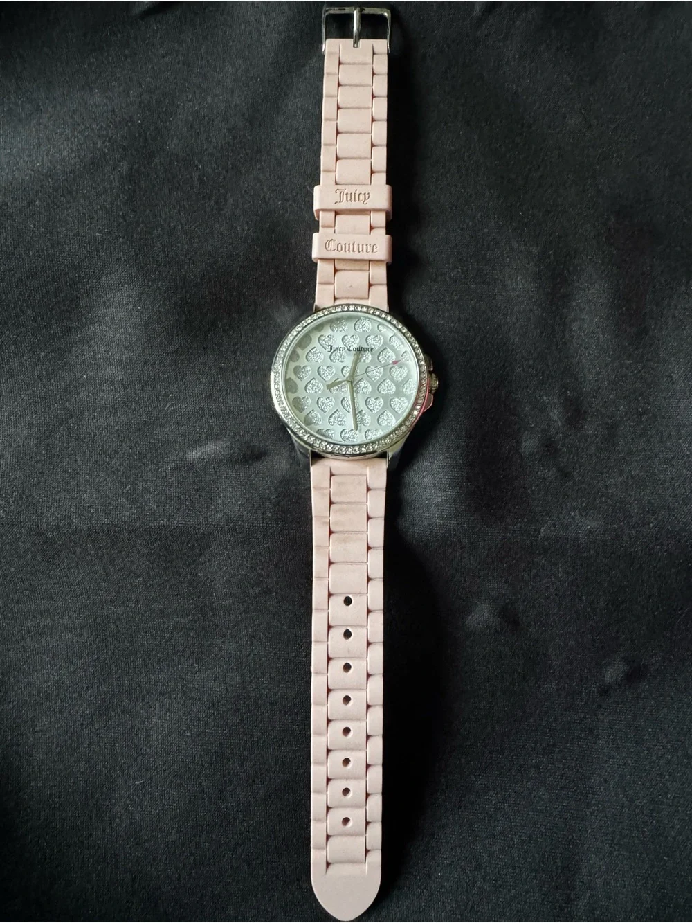 Juicy Couture Light Pink Silicone Strap Logo Back Watch